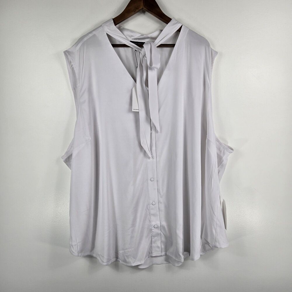 Universal Standard Women's Size 3XL White Tank Top Necktie Bow NWT